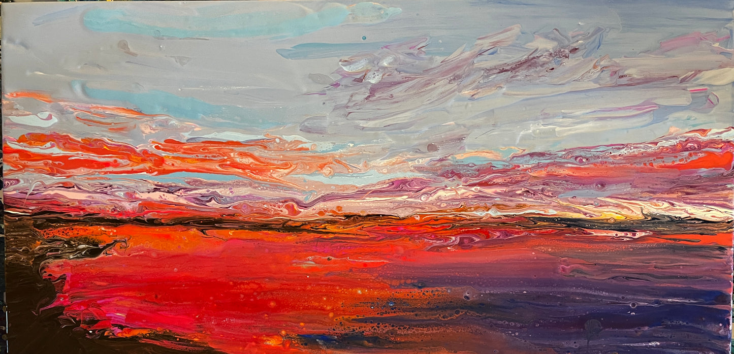 Lac au coucher de soleil