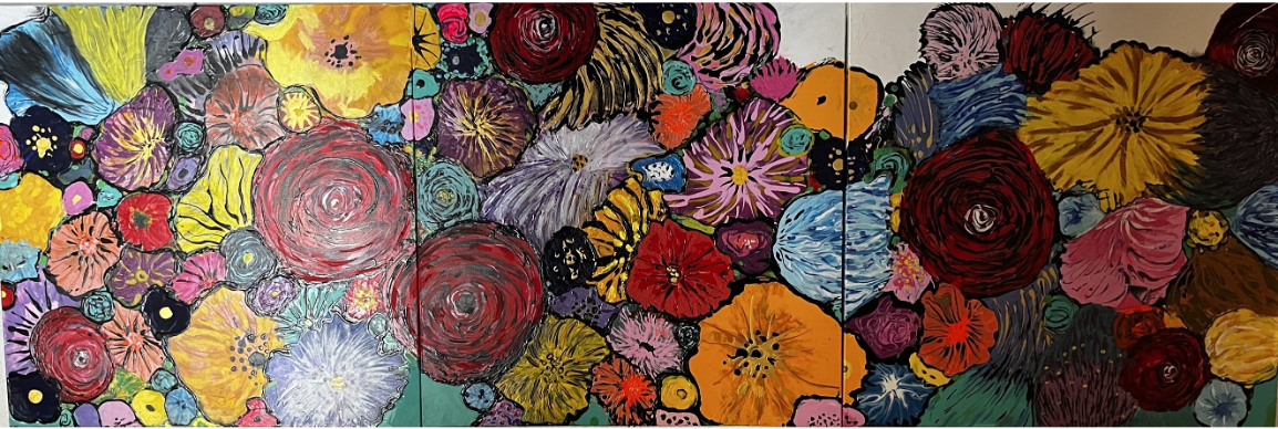 Tryptique de fleurs pour les mariés